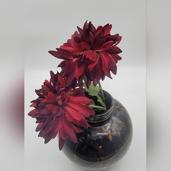 VINTAGE Haeger Pottery 1993 Golden Glaze Apply Black Decorative Vase  - Picture 8 of 11